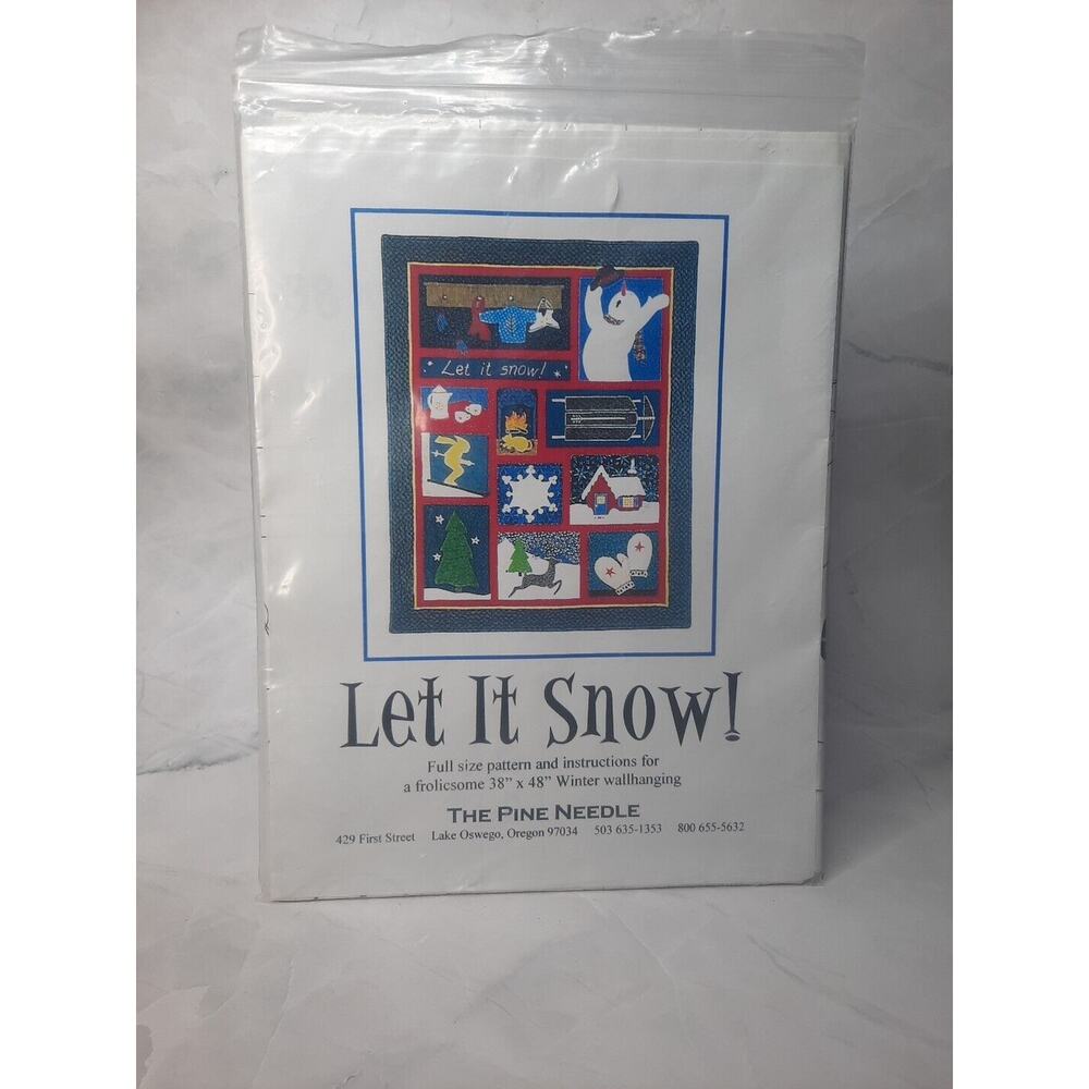 The Pine Needle Full Size Pattern Let It Snow 38x48 Winter Wallhanging